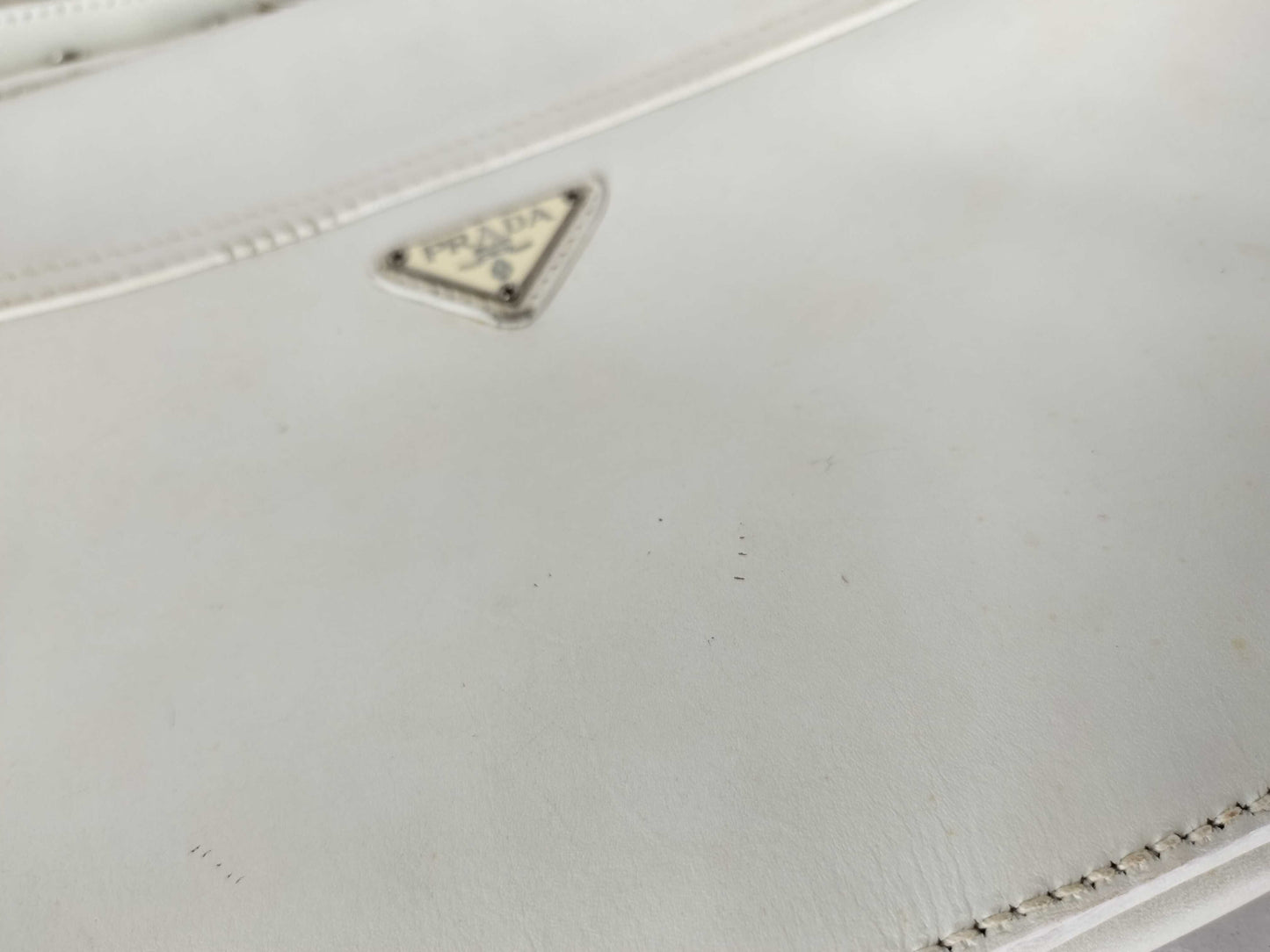 PRADA Triangle Plate Leather Shoulder Bag