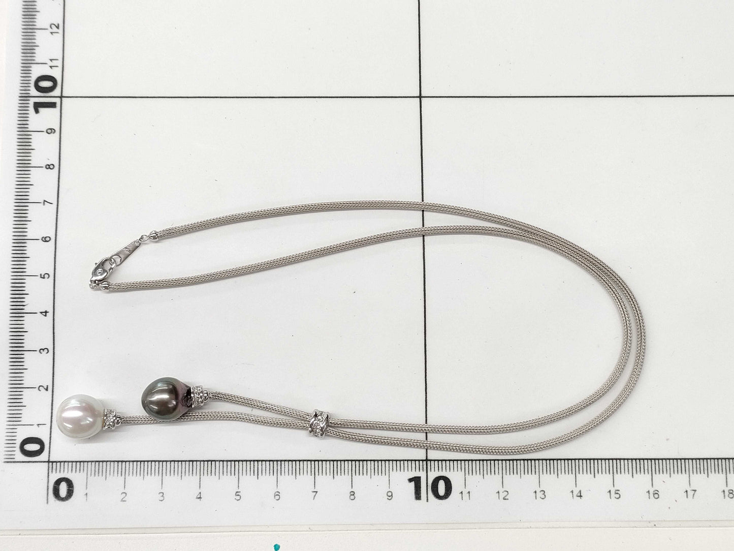 Semi-Round Pearl, Diameter: Approx. 11.0-11.5mm, D0.25ct, 18K Gold, 14.3g, Necklace