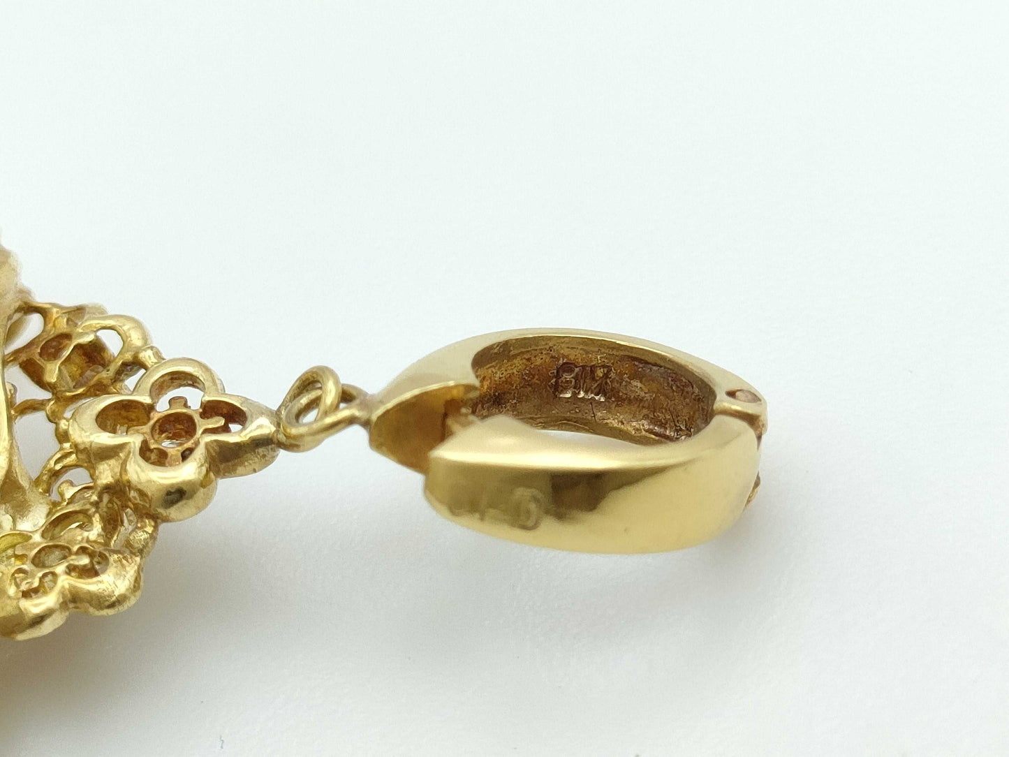 Semi-Round Pearl, Diameter: Approx. 10.0mm, D0.10ct, 18K Gold, 6.8g, Pendant Top