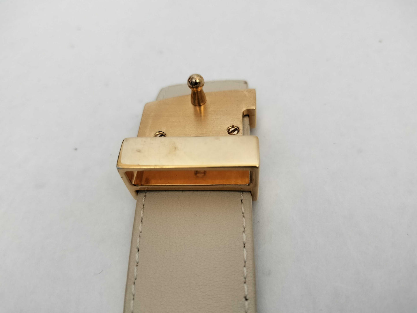 LOUIS VUITTON Unconfirmed Damier Azur Centurion with LV Initials, Damier Azur M9268 Belt