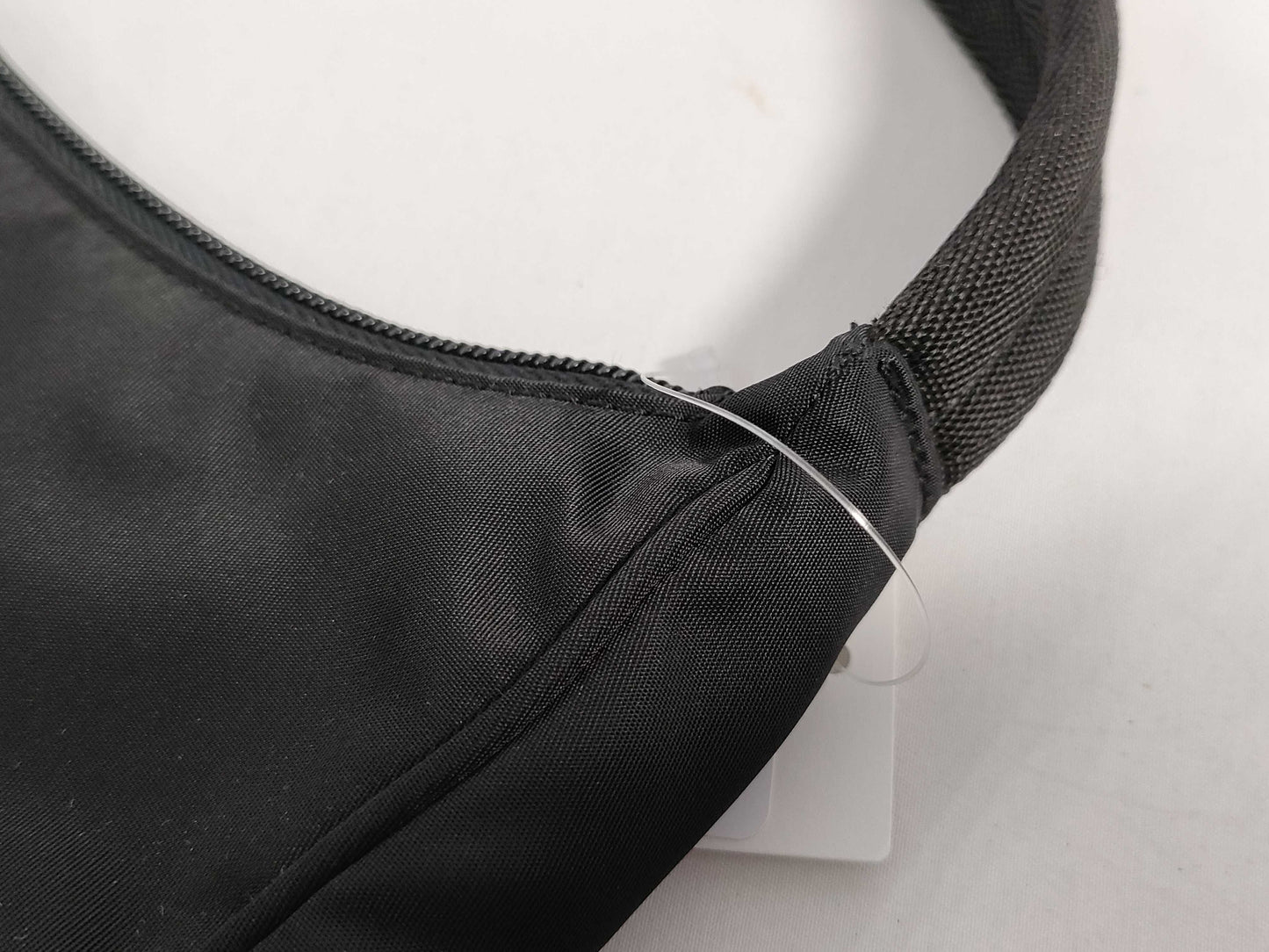 PRADA nylon handbag with triangle logo, black