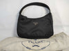 PRADA nylon handbag with triangle logo, black