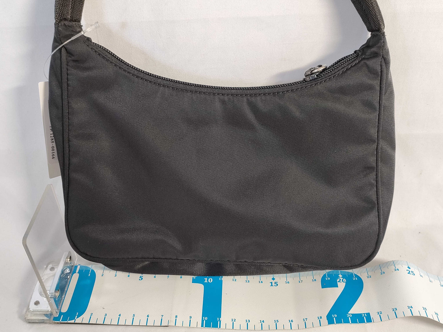 PRADA nylon handbag with triangle logo, black