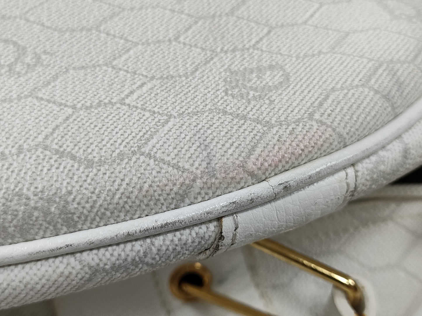Dior PVC Old Shoulder Bag White