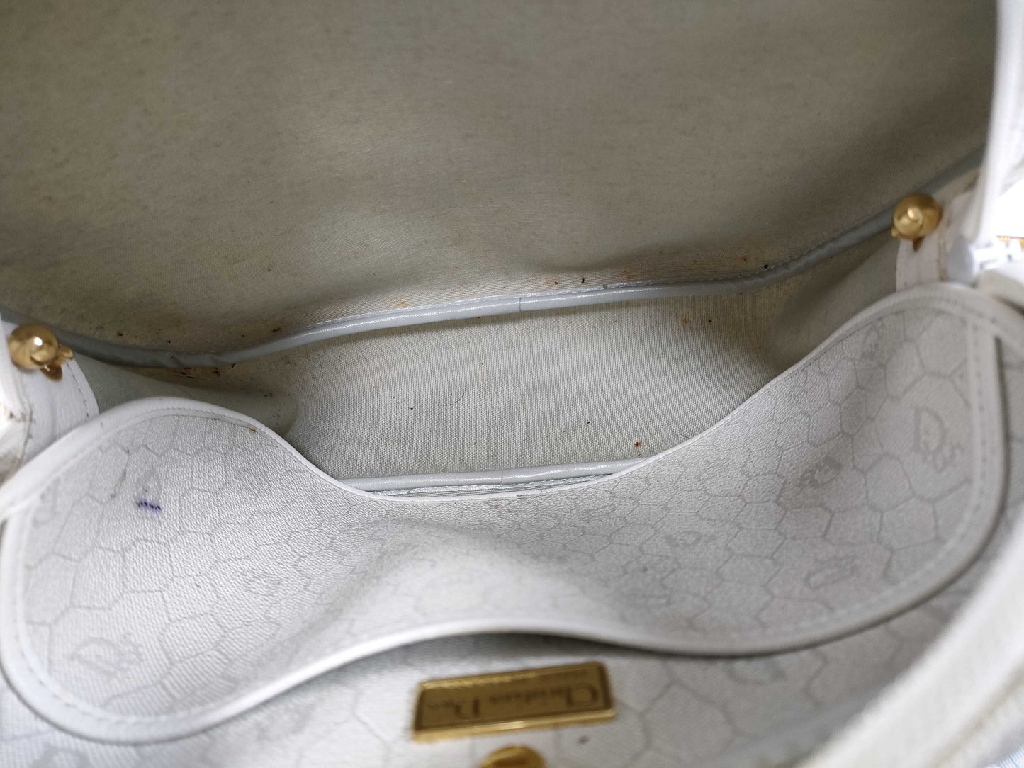 Dior PVC Old Shoulder Bag White