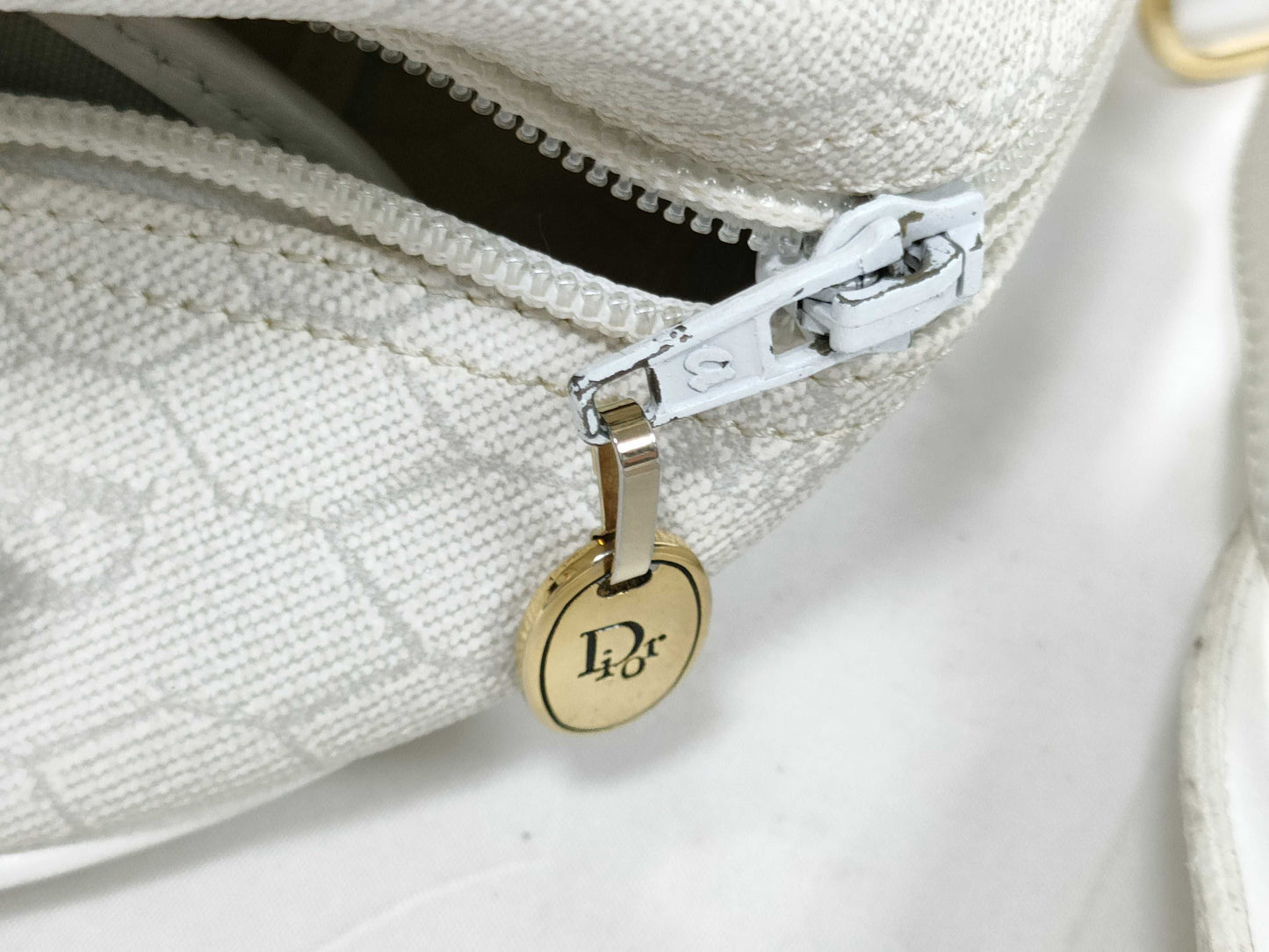Dior PVC Old Shoulder Bag White