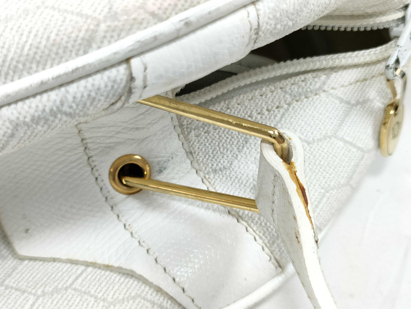 Dior PVC Old Shoulder Bag White