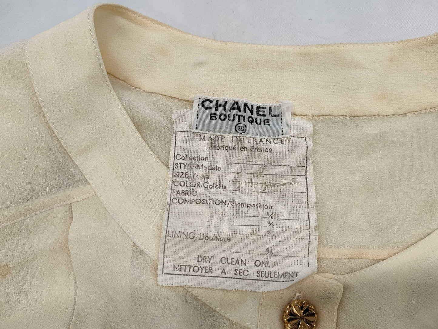 CHANEL Chanel blouse gold top