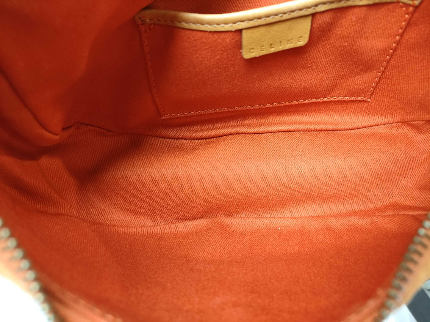 CELINE C Macadam Half Moon Shoulder Bag Handbag