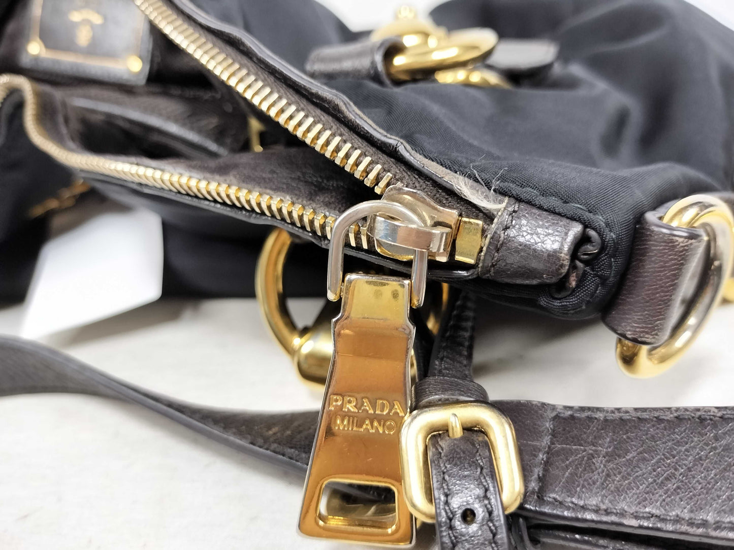 PRADA Nylon Prada Logo Jacquard 2-Way Shoulder Bag