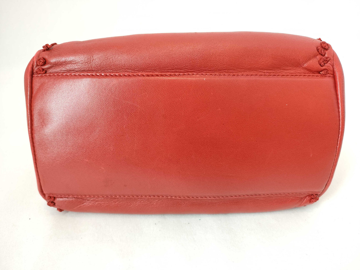 PRADA Prada logo embossed embroidered handbag all leather handbag