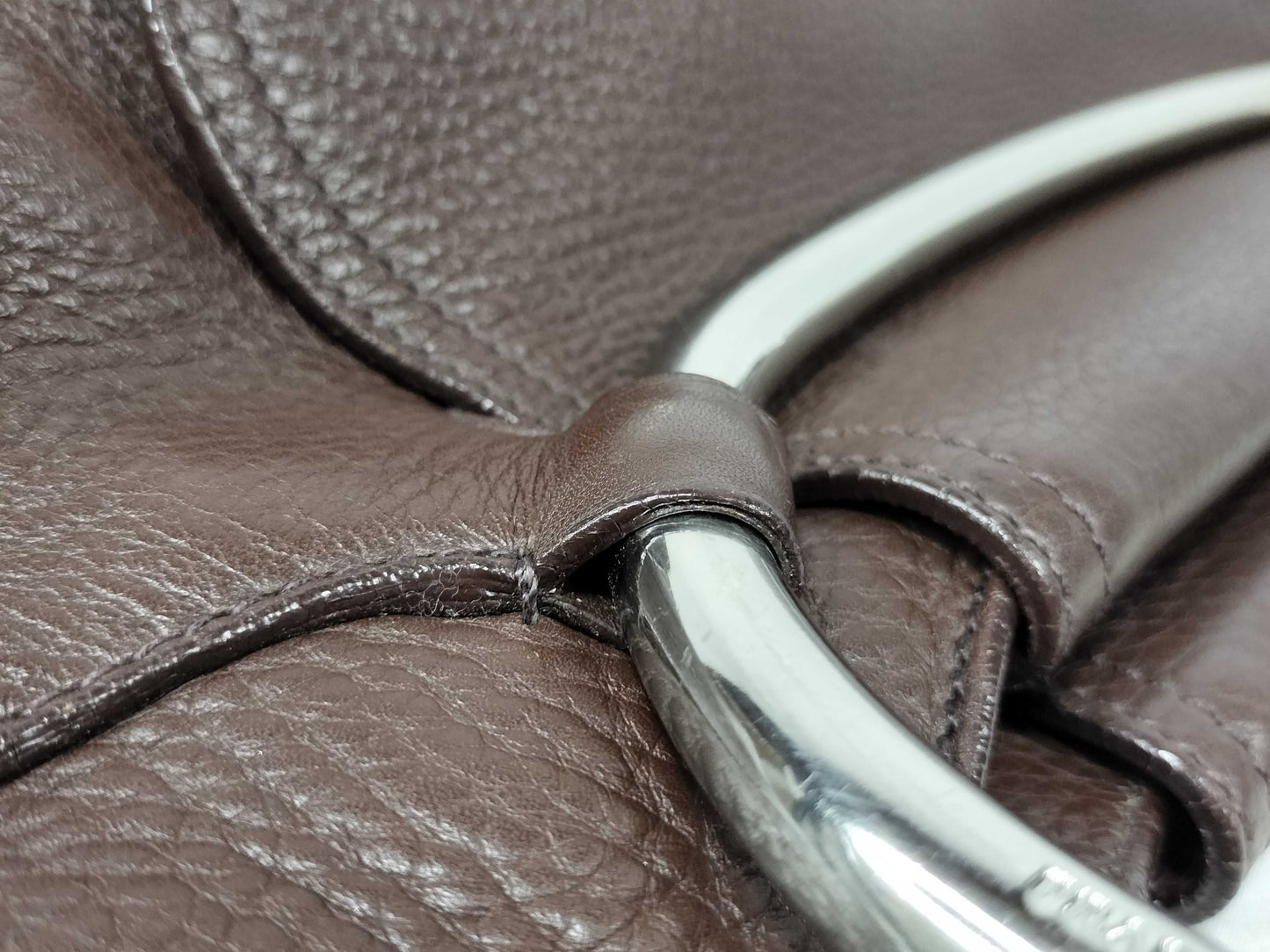 PRADA Prada Metal Handle Hula Hoop Handbag All Leather Shoulder Bag