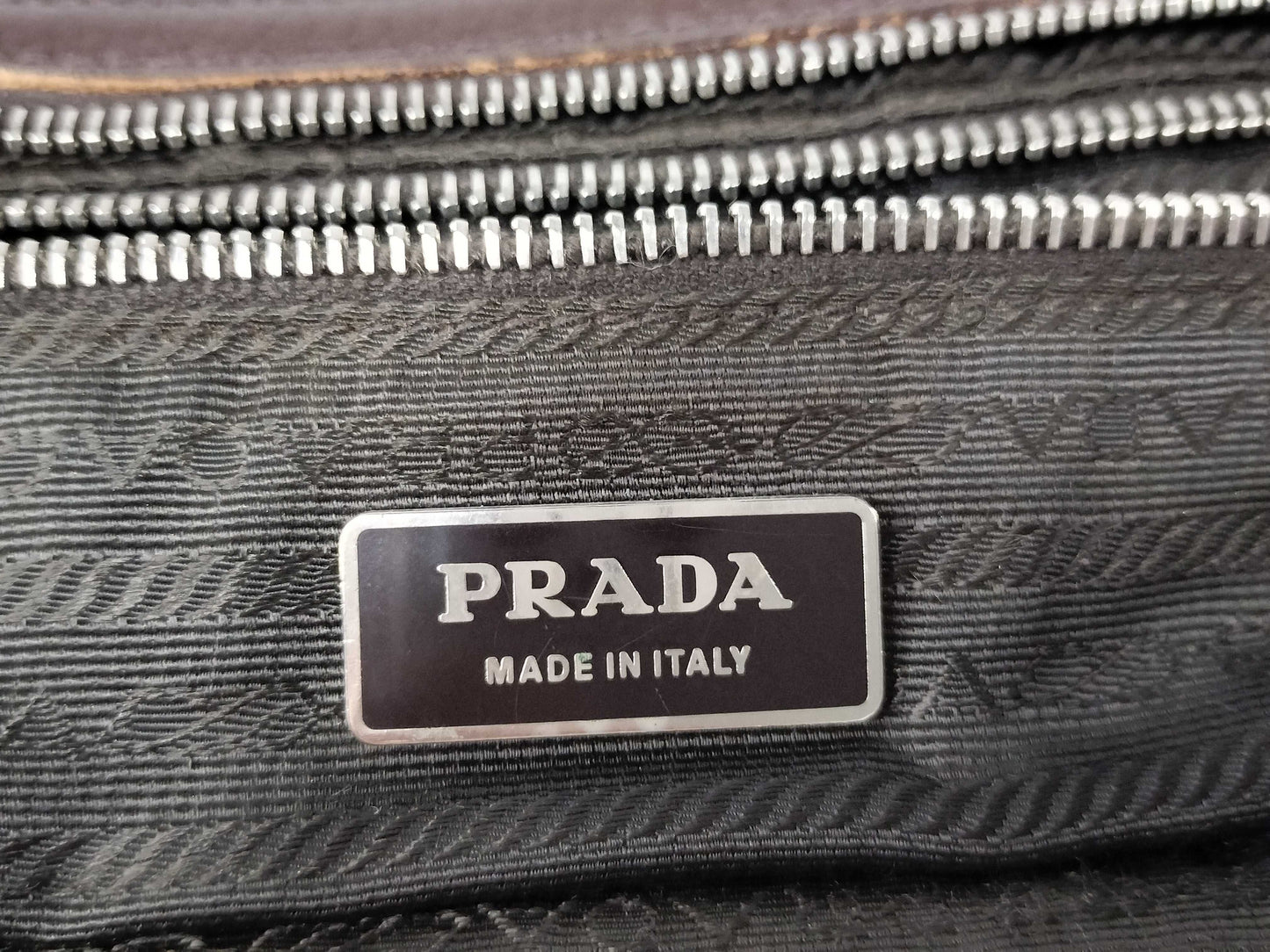 PRADA Prada Metal Handle Hula Hoop Handbag All Leather Shoulder Bag