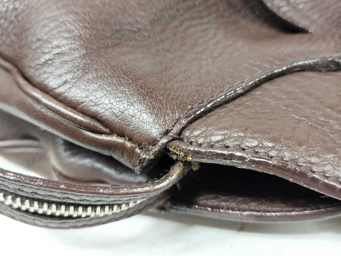 PRADA Prada Metal Handle Hula Hoop Handbag All Leather Shoulder Bag