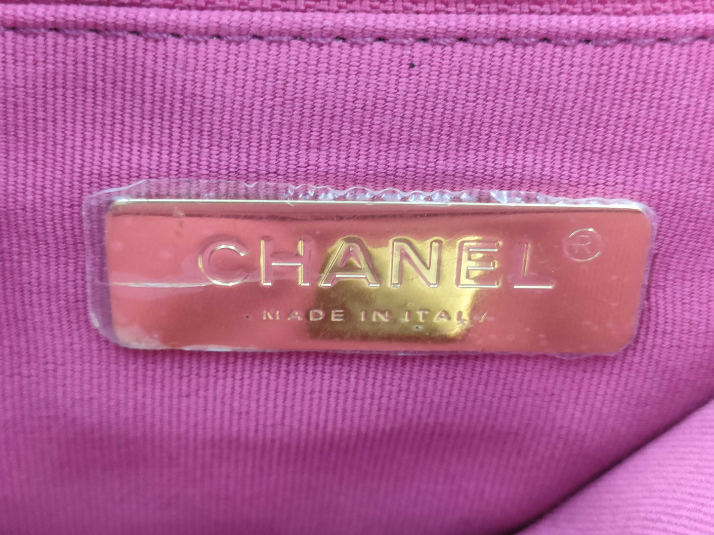 CHANEL 19 Satin 2-Way Chain Turnlock Shoulder Bag in Pink with Serial Number Plate