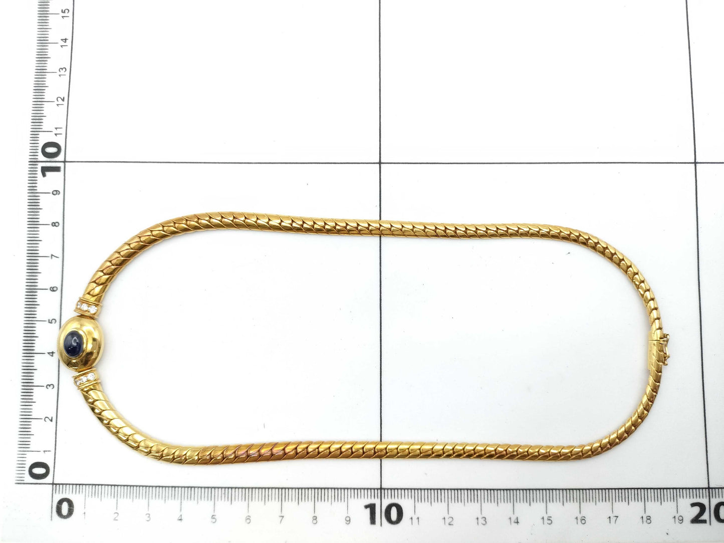 Sapphire and Diamond Necklace, 18K Gold, 55.4g