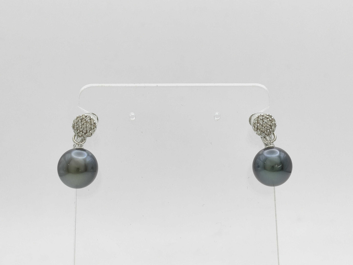 Pearl Earrings, Diameter: Approx. 10.8mm, D0.16/0.16ct, 18K White Gold/14K White Gold, 6.5g