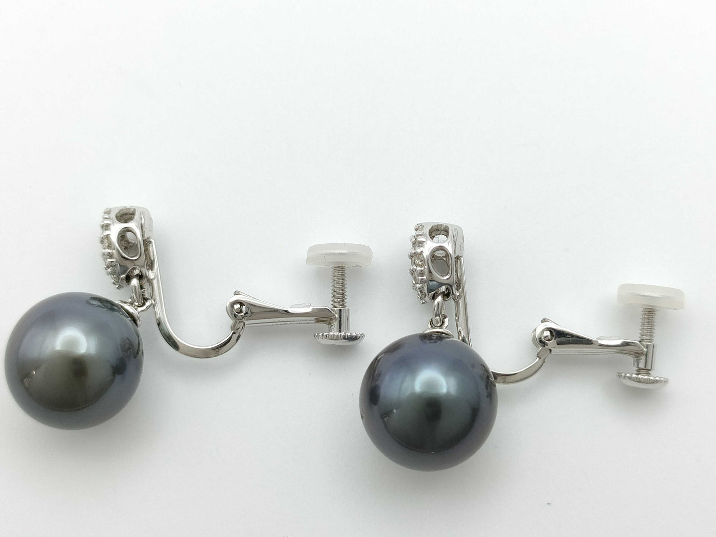 Pearl Earrings, Diameter: Approx. 10.8mm, D0.16/0.16ct, 18K White Gold/14K White Gold, 6.5g