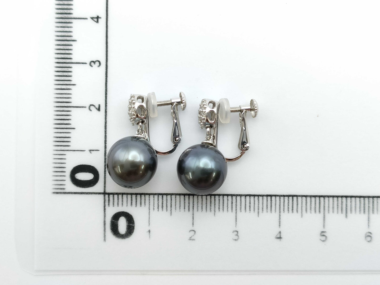 Pearl Earrings, Diameter: Approx. 10.8mm, D0.16/0.16ct, 18K White Gold/14K White Gold, 6.5g