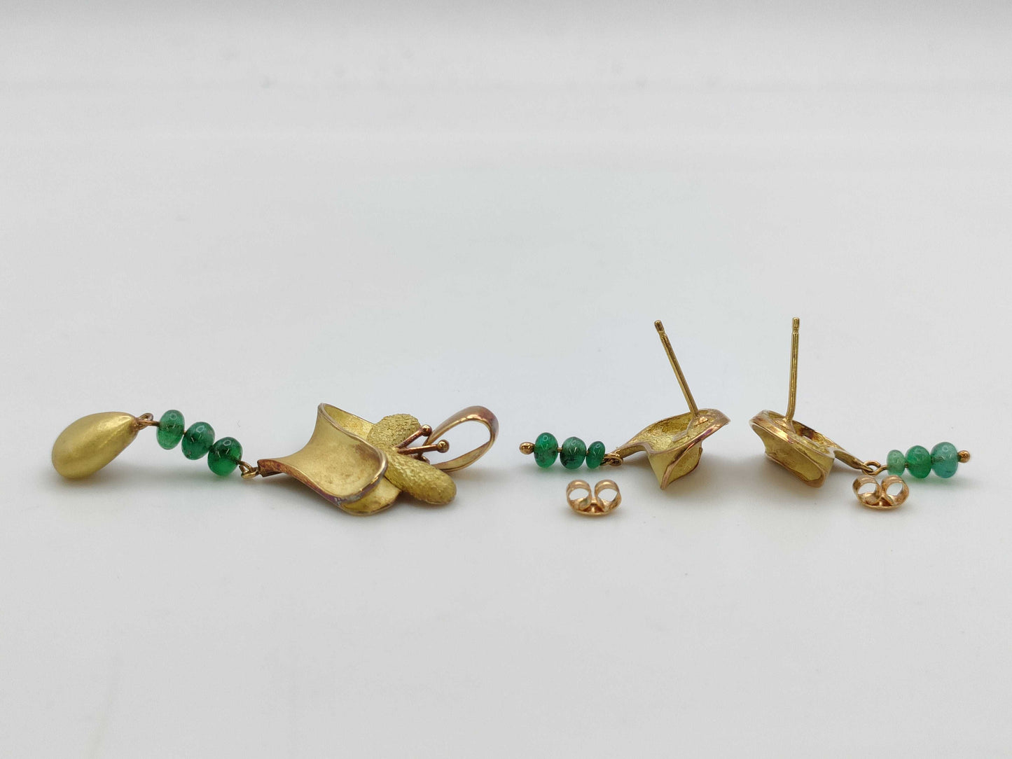 Keiko Ikeda 2-piece set, emerald 750, 14.7g, other small items