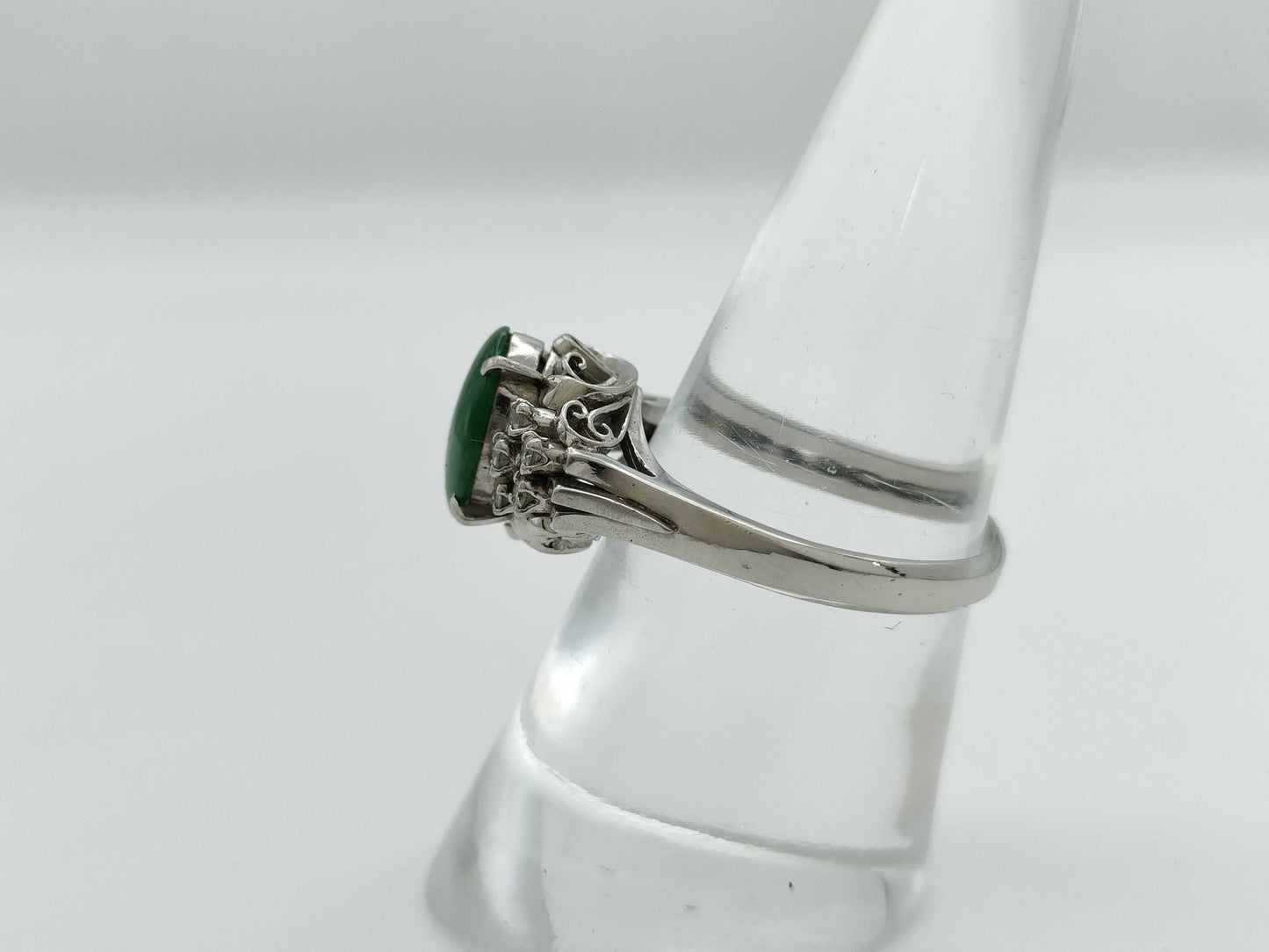 Jadeite D0.18ct Pt900 6.0g Ring