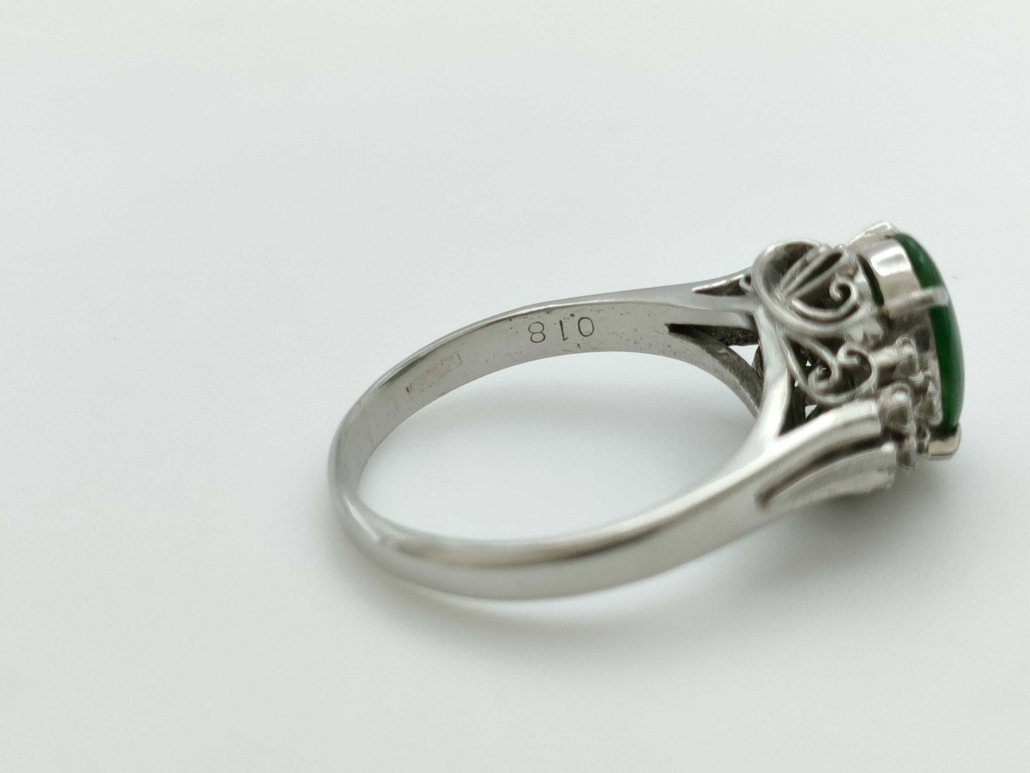 Jadeite D0.18ct Pt900 6.0g Ring