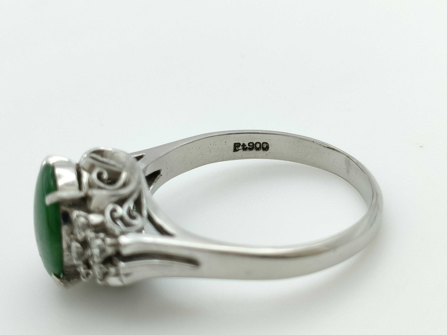 Jadeite D0.18ct Pt900 6.0g Ring
