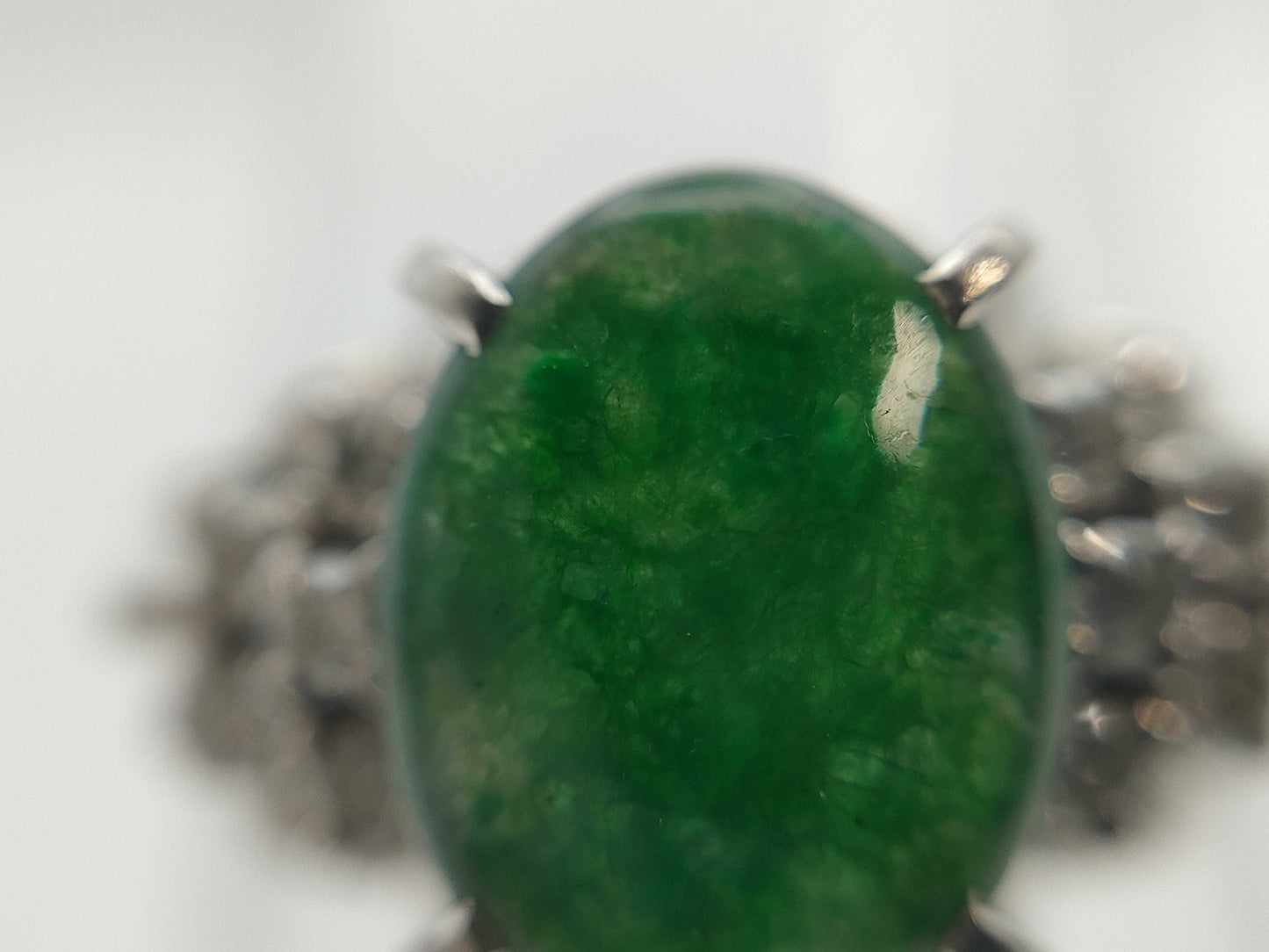 Jadeite D0.18ct Pt900 6.0g Ring