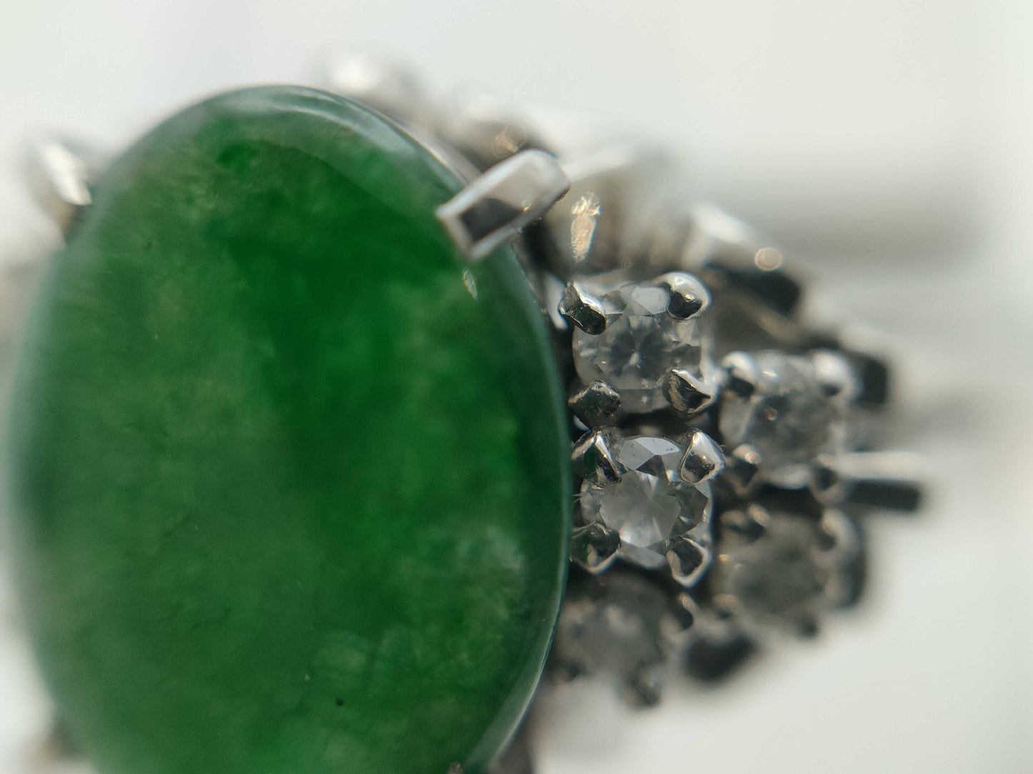 Jadeite D0.18ct Pt900 6.0g Ring