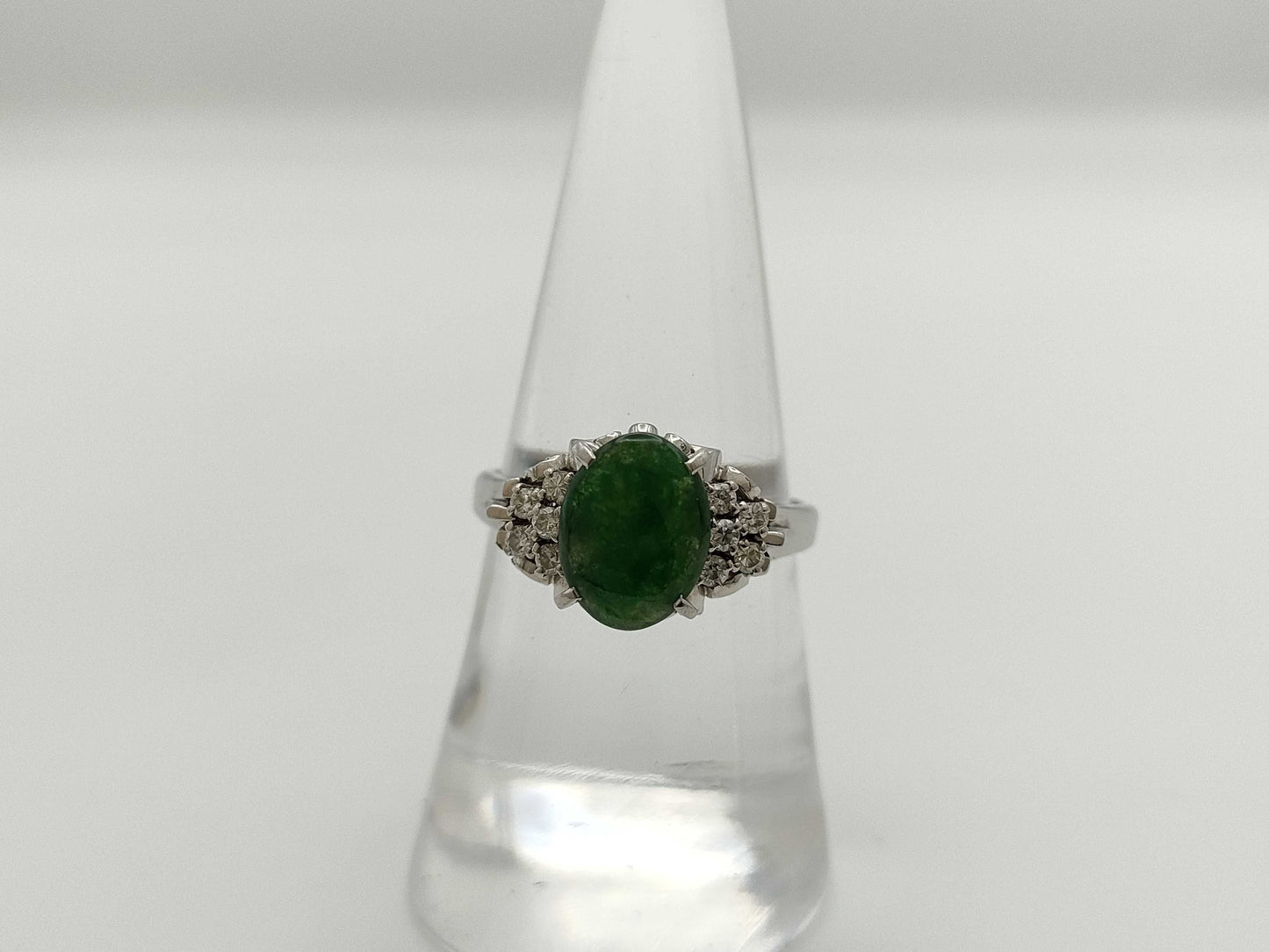 Jadeite D0.18ct Pt900 6.0g Ring