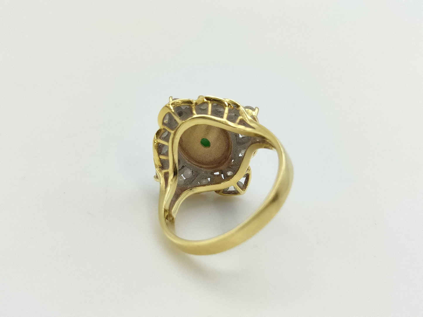 Jadeite and Diamond 750 5.7g Ring
