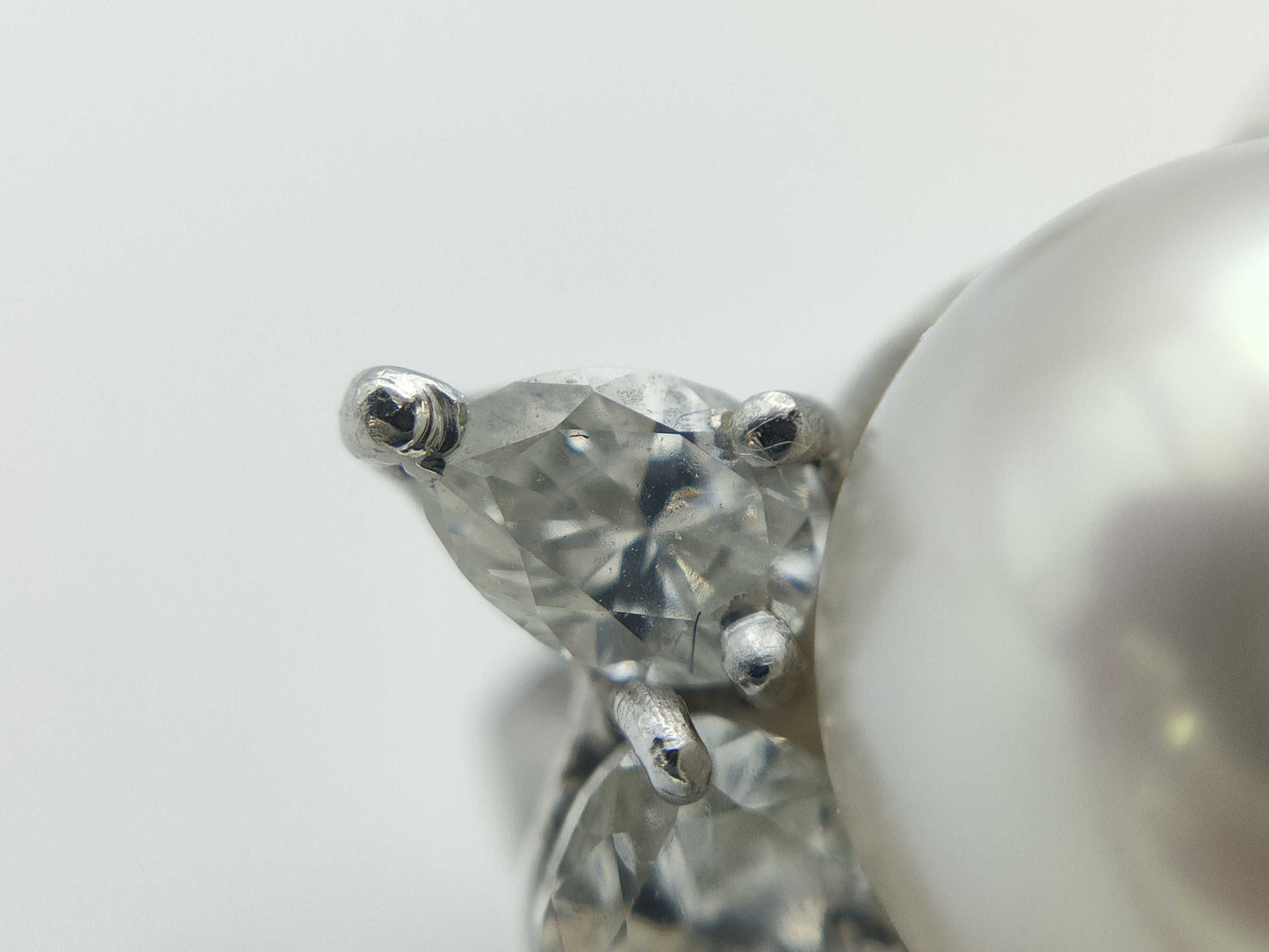 Pearl, Diameter: Approx. 8.0mm, D0.41ct, Pt900, 5.7g, Earrings