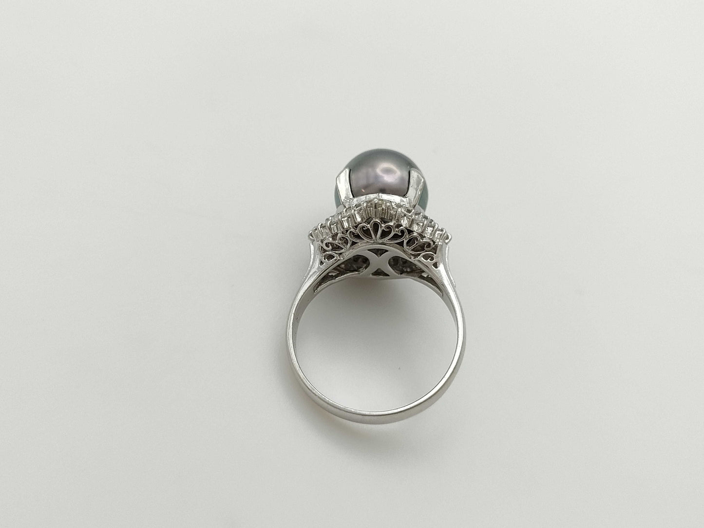 Pearl, Diameter: Approx. 10.2mm, D0.55ct, Pt900, 7.5g, Ring