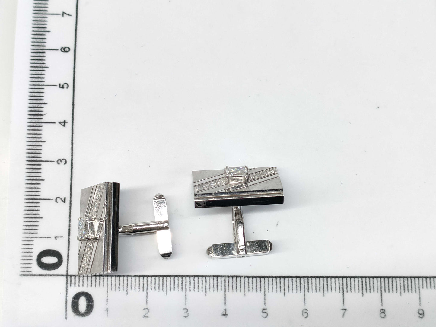 D0.509ct FD0.11ct / D0.518ct FD0.11ct PT900 19.3g Tie pin/Cufflinks