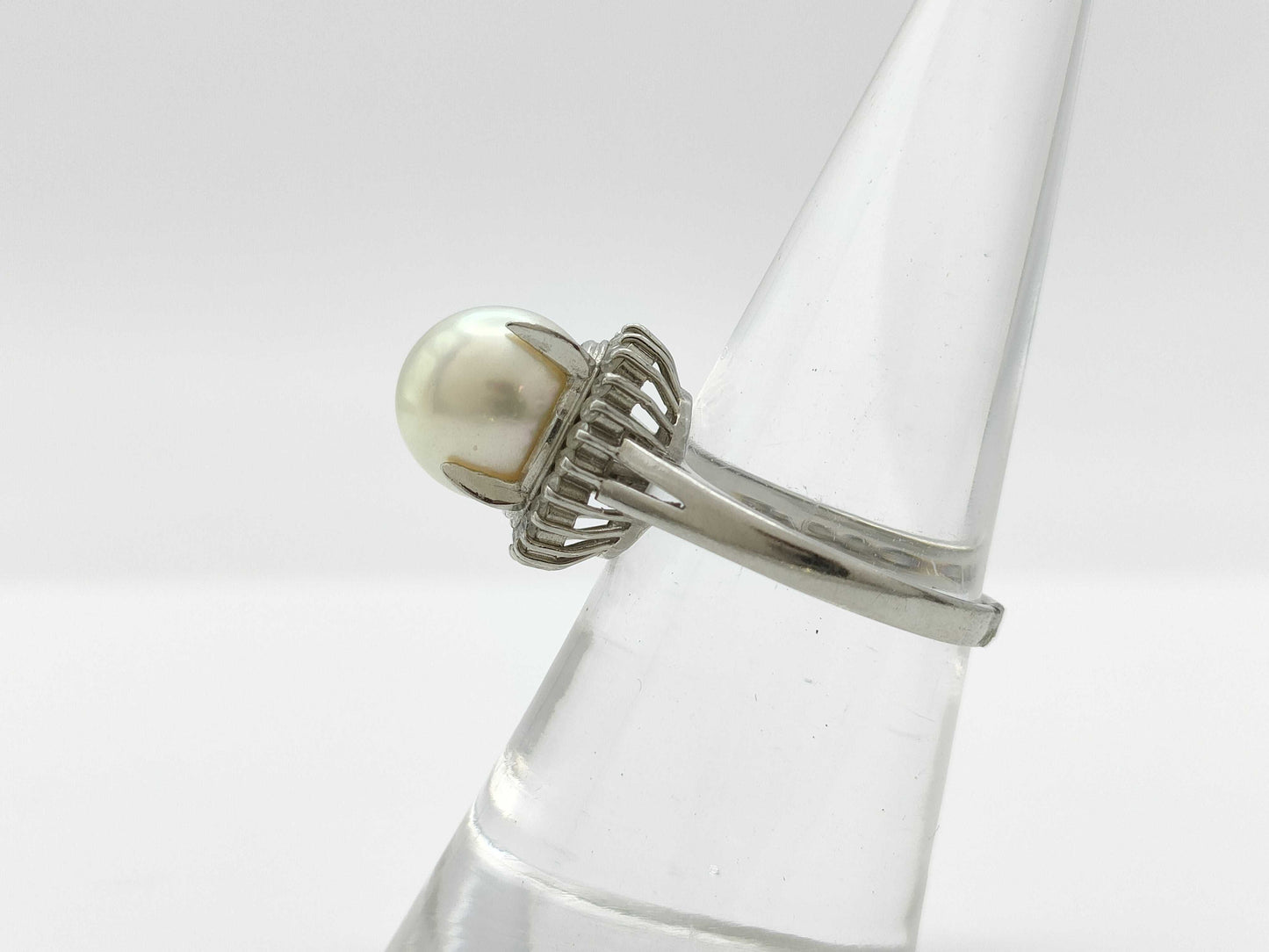 Pearl, Diameter: Approx. 9.0mm, D0.26ct, Pt900, 6.7g, Ring