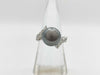 Black South Sea Pearl Ring, approx. 11.8mm diameter, 0.48ct, 8.1g, PT900