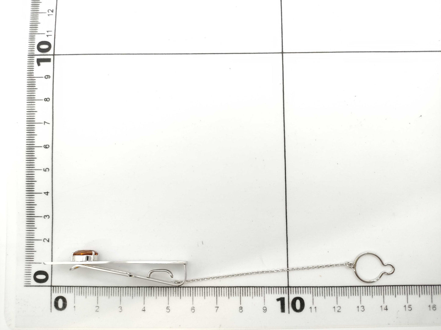 Colored Stone K14WG 8.4g Tie Pin/Cufflinks