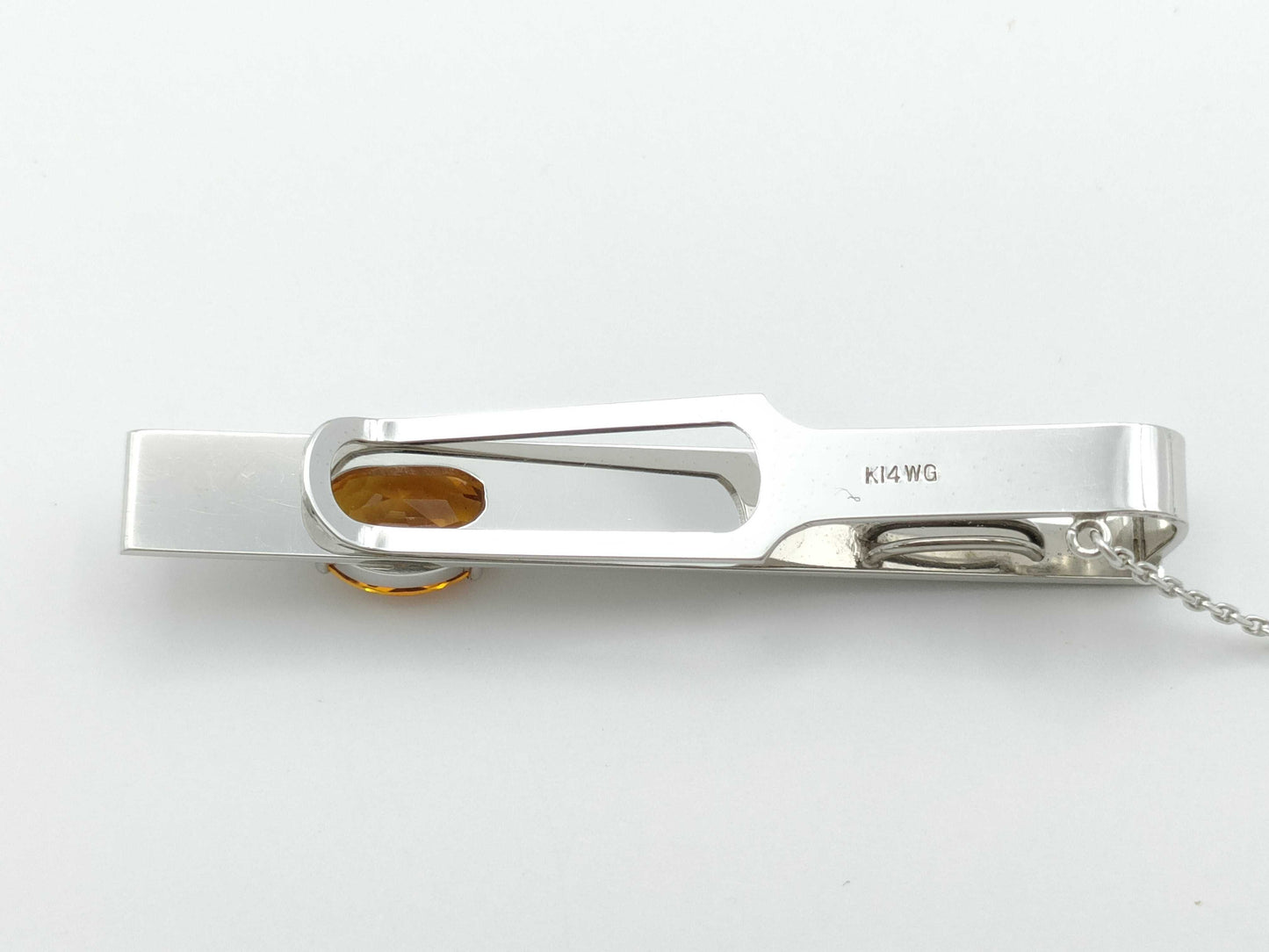 Colored Stone K14WG 8.4g Tie Pin/Cufflinks