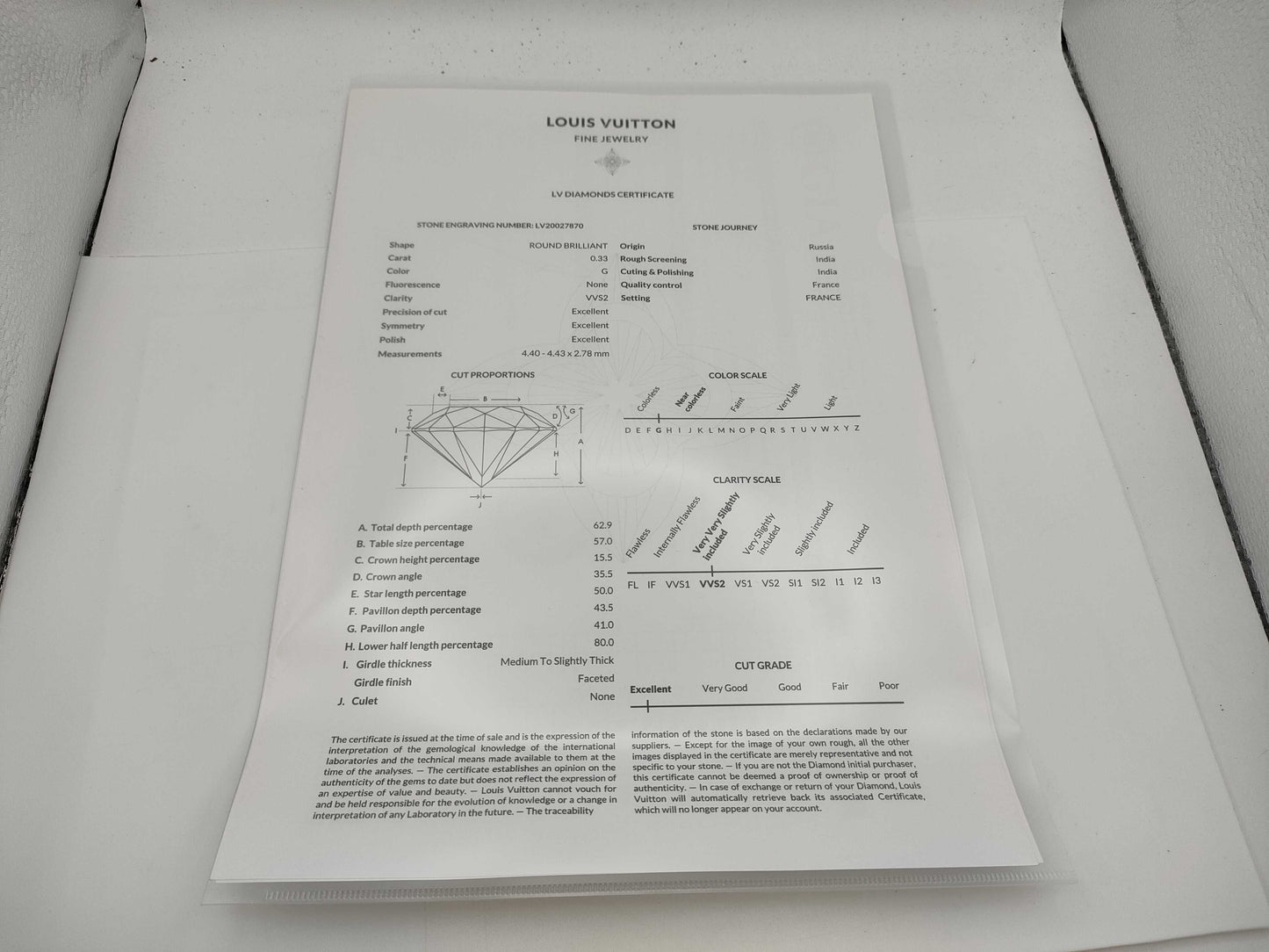 LOUIS VUITTON Star Blossom Diamond WHITE AU750 3.3g