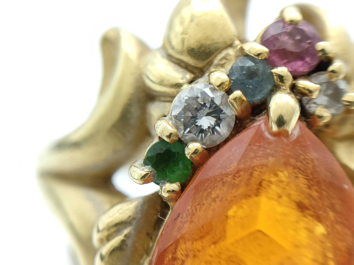 Colored Stone 1.58ct D0.09ct K18 11.1g Ring