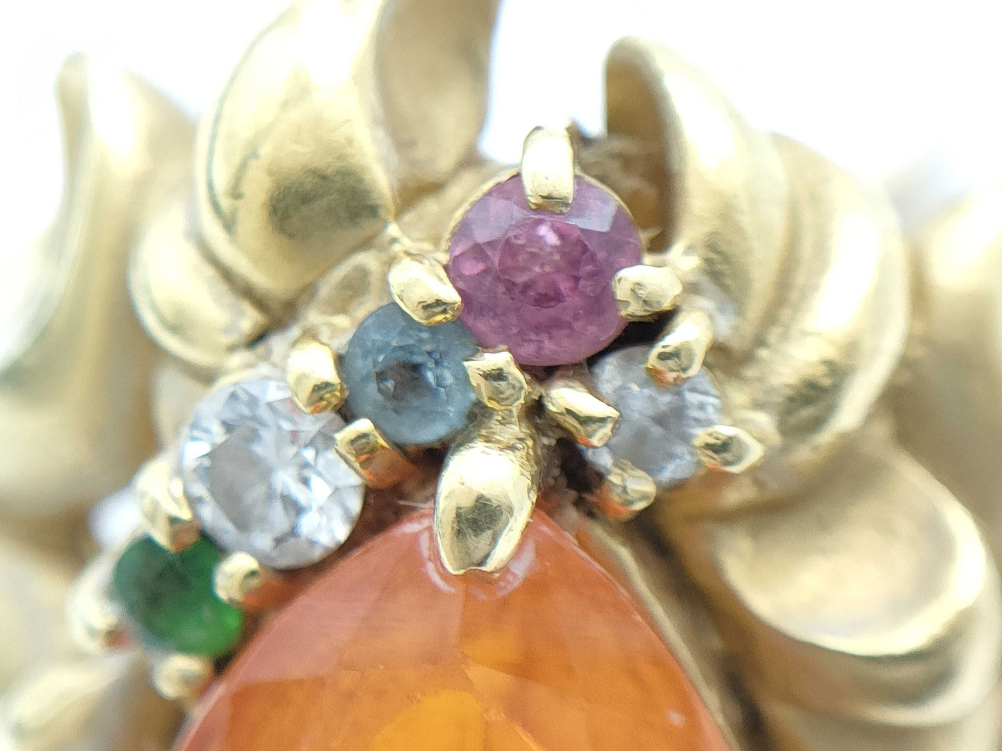 Colored Stone 1.58ct D0.09ct K18 11.1g Ring
