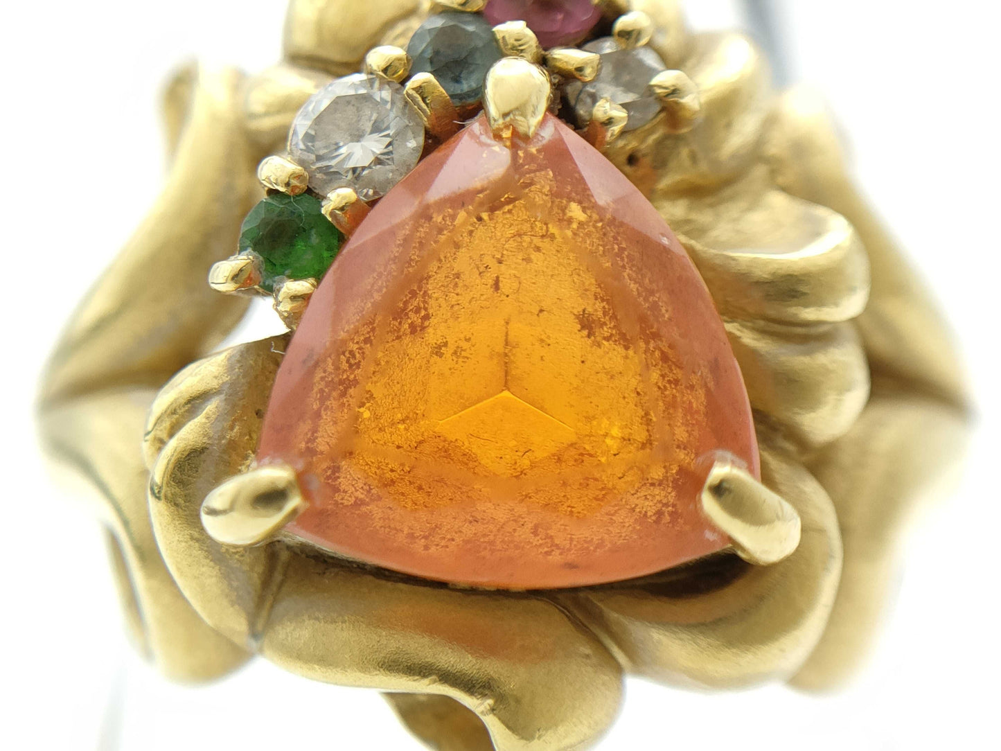 Colored Stone 1.58ct D0.09ct K18 11.1g Ring