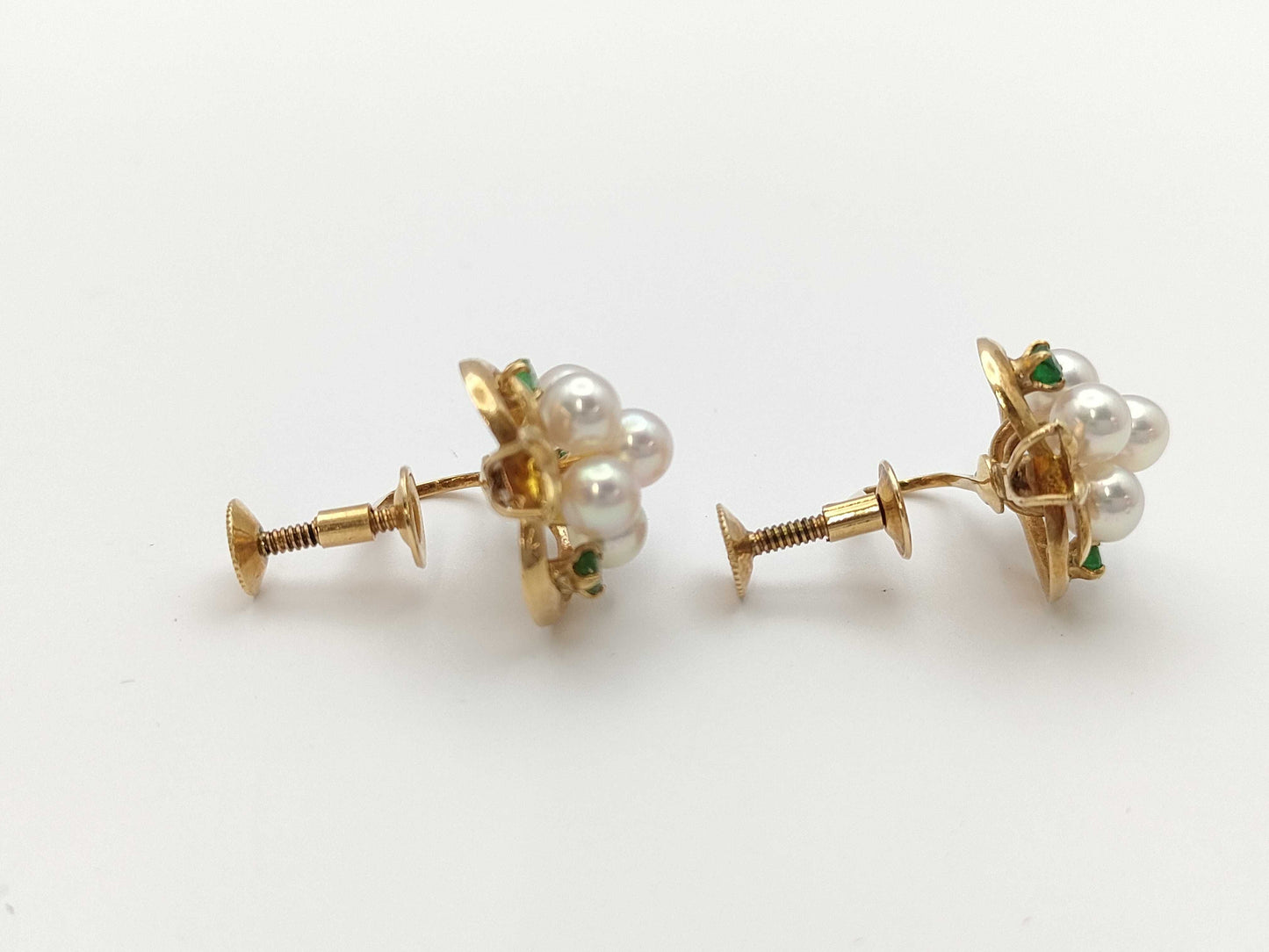 Colored Pearl Earrings, Diameter: Approx. 4.2-4.4mm, 14K Gold, 5.1g
