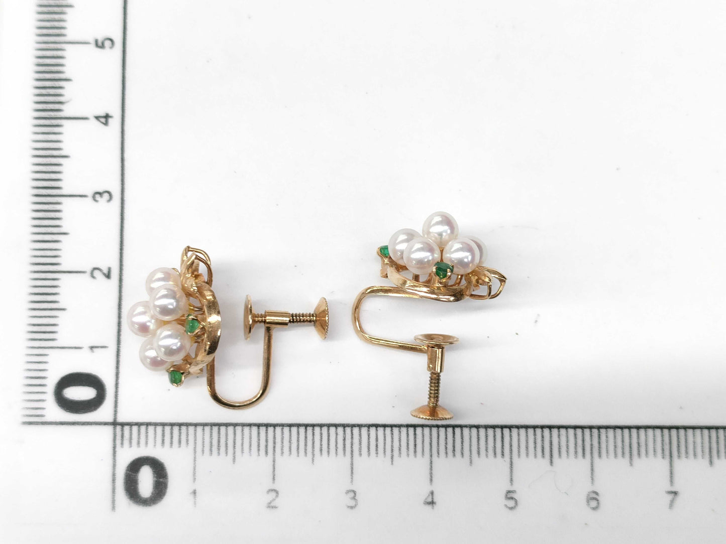 Colored Pearl Earrings, Diameter: Approx. 4.2-4.4mm, 14K Gold, 5.1g