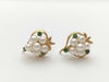 Colored Pearl Earrings, Diameter: Approx. 4.2-4.4mm, 14K Gold, 5.1g