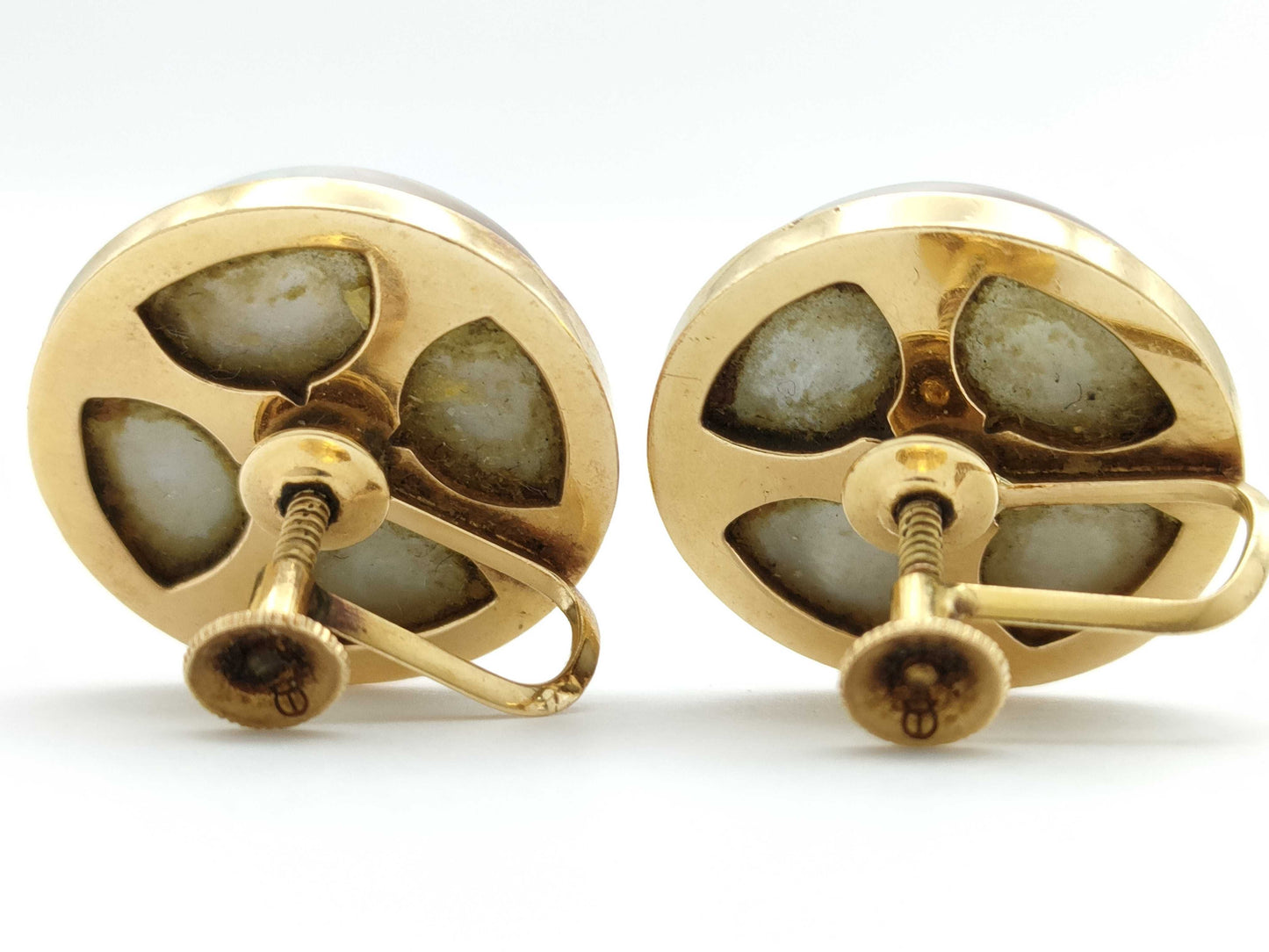 TASAKI Mabe Pearl Earrings, Diameter: Approx. 17.2mm, 14K Gold, 11.4g