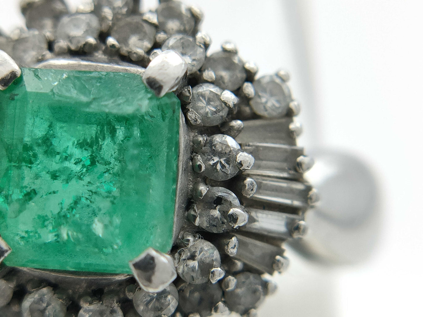 E1.02ct D0.50ct Pt900 6.4g Ring