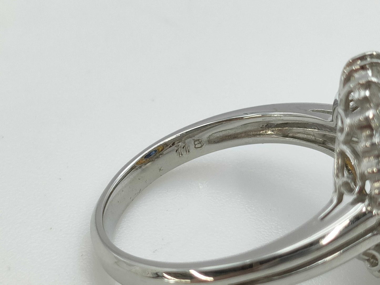 S1.18ct D0.50ct Pt900/K18 6.1g Ring
