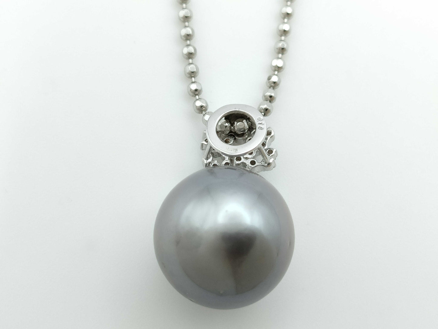 Pearl Necklace, Diameter: Approx. 16.2mm, D0.16ct, 18K White Gold, 15.0g
