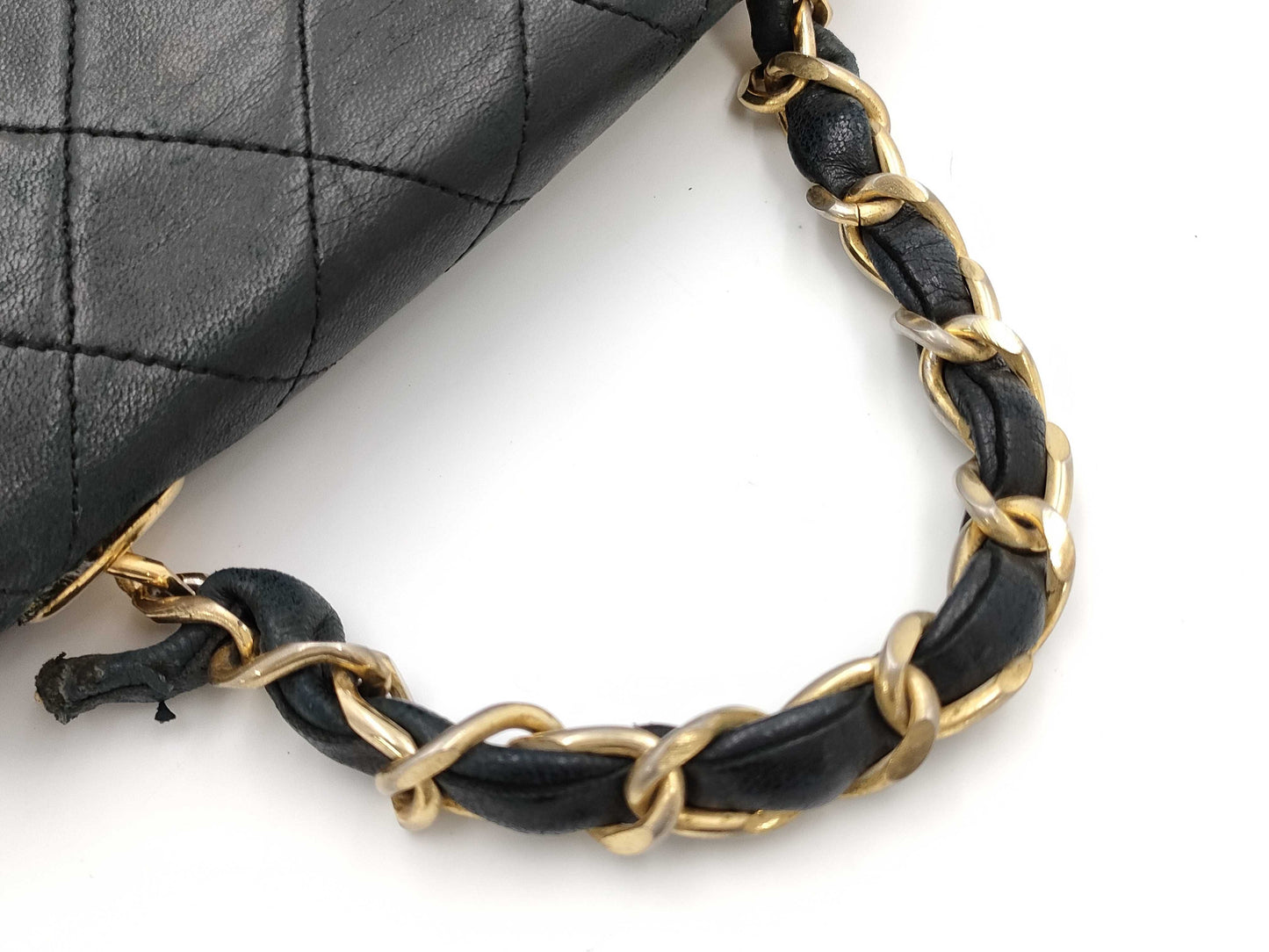 CHANEL Mini Matelasse Lambskin Top Handle Black Shoulder Bag